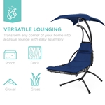 Outdoor Hanging Curved Steel Chaise Lounge Chair Swing - 45 Years Service Award